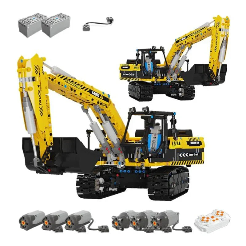 RC Heavy-Duty Excavator - Building Set | Power Brickz
