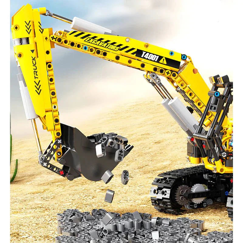 RC Heavy-Duty Excavator - Building Set | Power Brickz