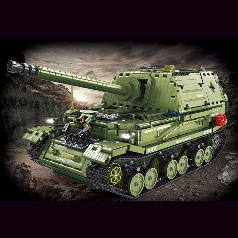 Remote Controlled Ferdid Tank Destroyer - Building Set | Power Brickz