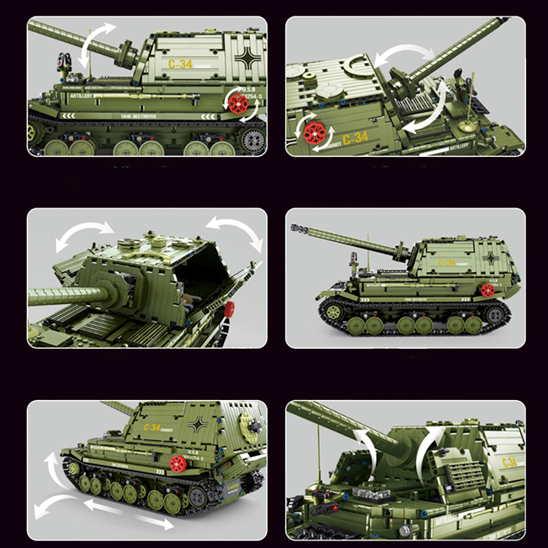 Remote Controlled Ferdid Tank Destroyer - Building Set | Power Brickz