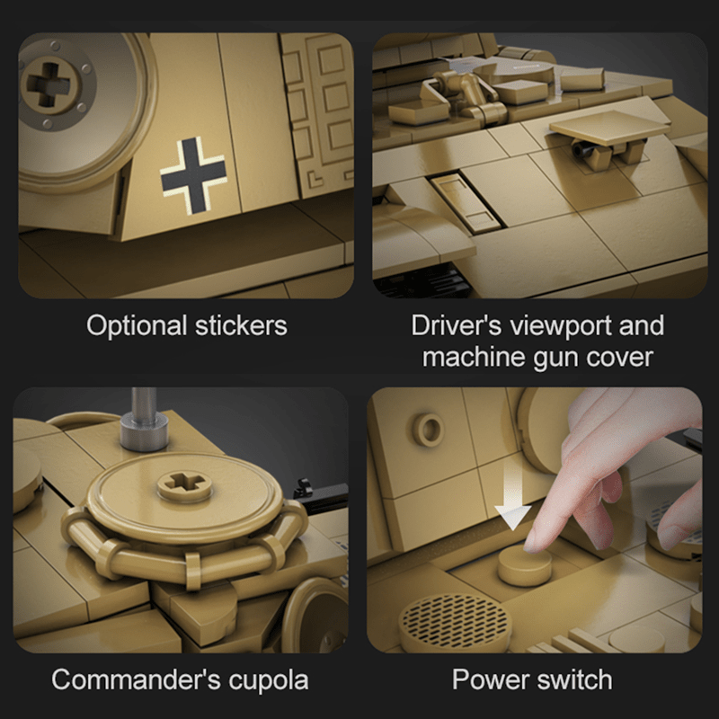 Remote Controlled Panther Tank - Building Set | Power Brickz