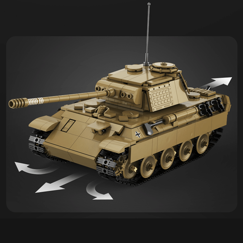 Remote Controlled Panther Tank - Building Set | Power Brickz