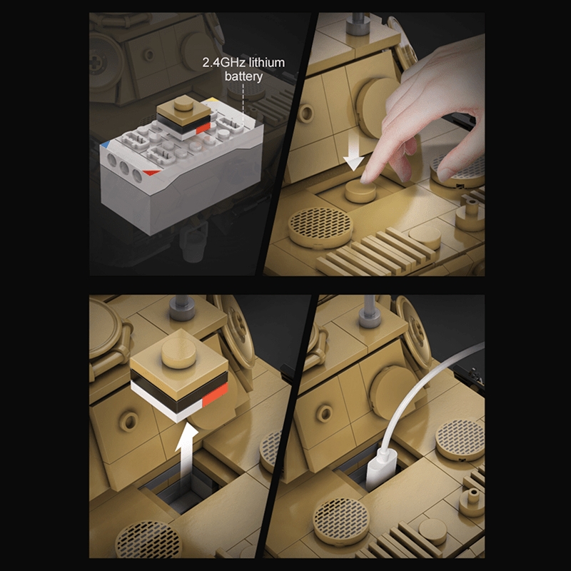 Remote Controlled Panther Tank - Building Set | Power Brickz