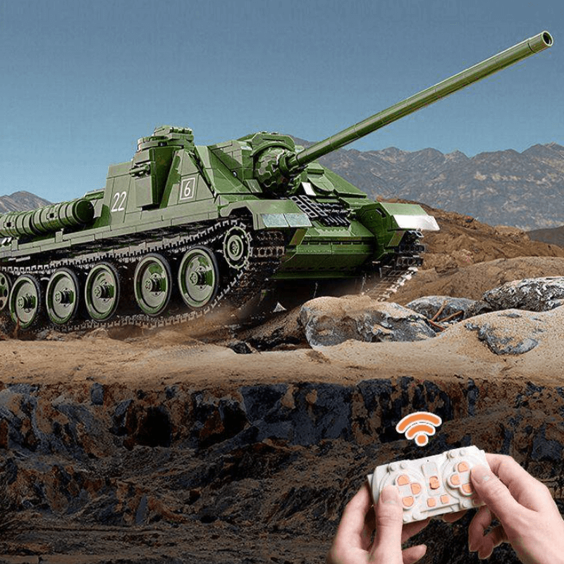 Remote Controlled SU-100 Tank Destroyer - Building Set | Power Brickz