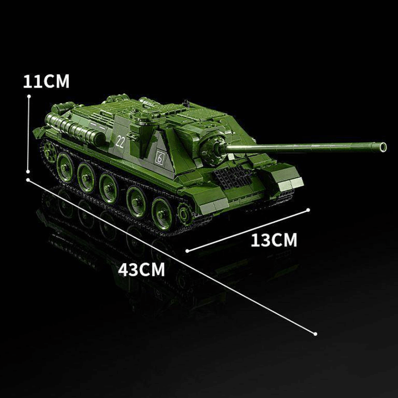 Remote Controlled SU-100 Tank Destroyer - Building Set | Power Brickz