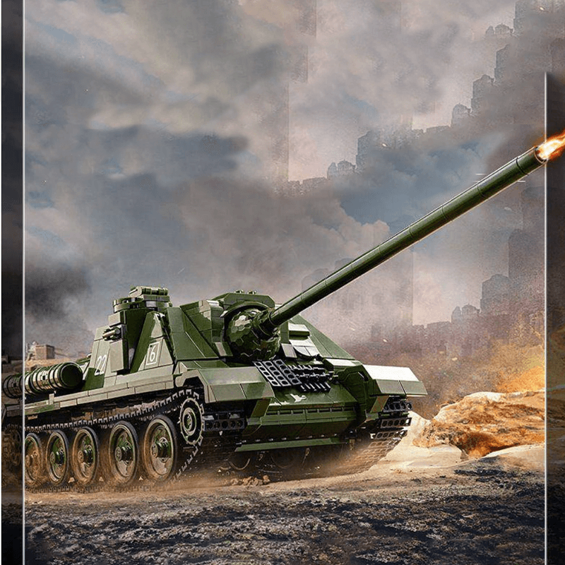 Remote Controlled SU-100 Tank Destroyer - Building Set | Power Brickz