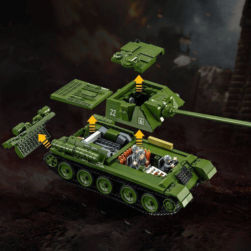 Remote Controlled SU-100 Tank Destroyer - Building Set | Power Brickz