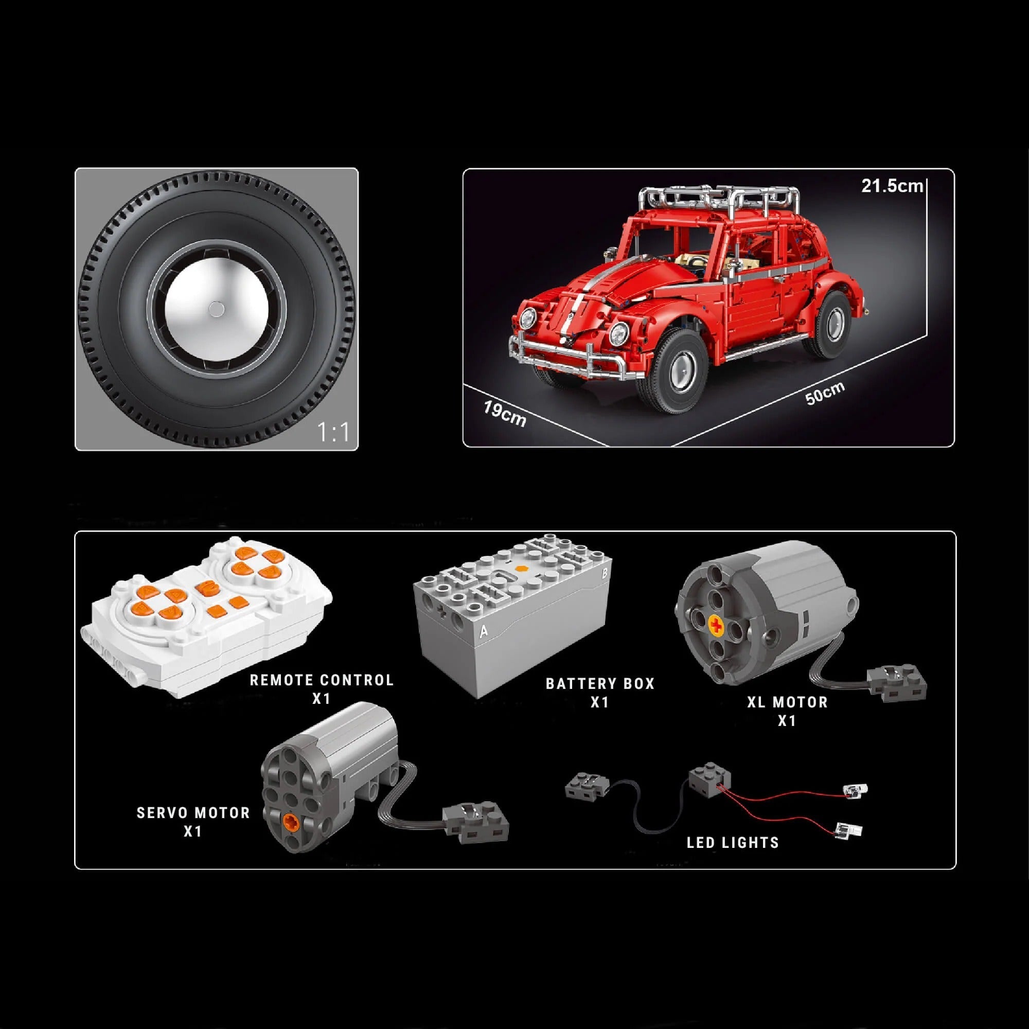 Retro Beetle Car Classic - Building Blocks Set | Power Brickz