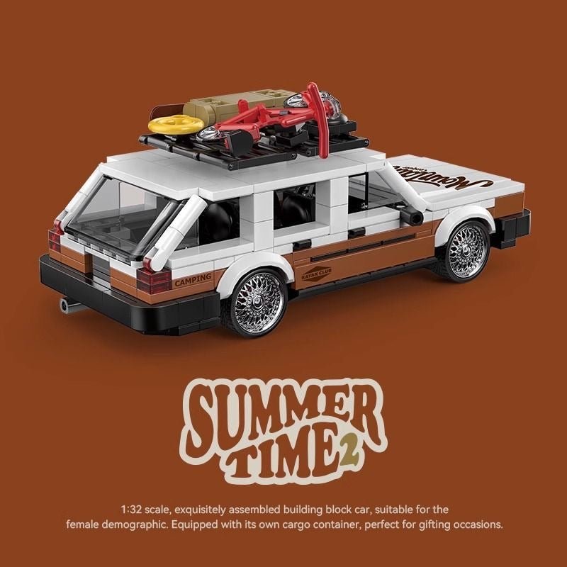Classic Boxy Station Wagon - Building Blocks Set | Power Brickz