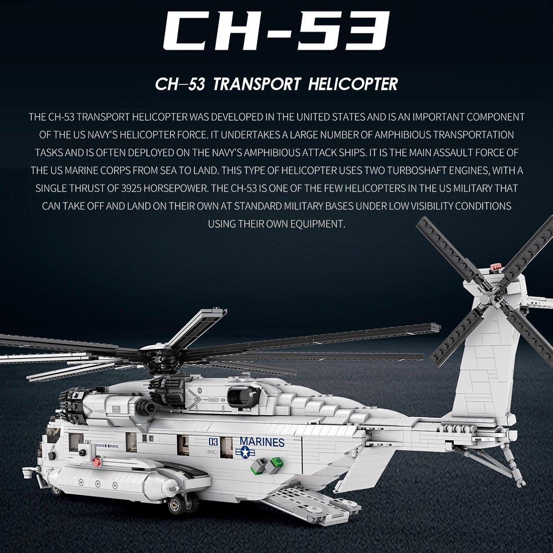Sikorsky Ch-53K Super Stallion - Building Set | Power Brickz