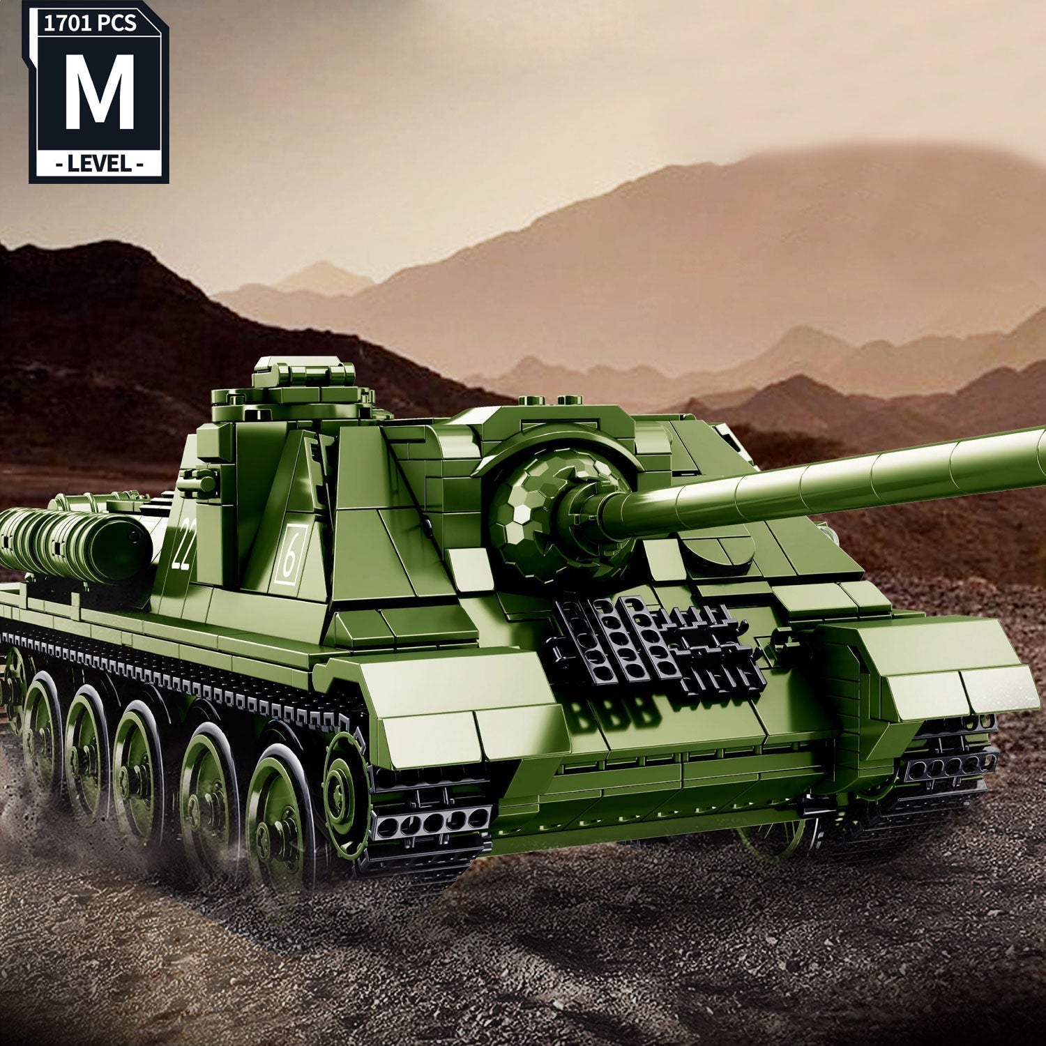 SU-100 tank - Building Set | Power Brickz