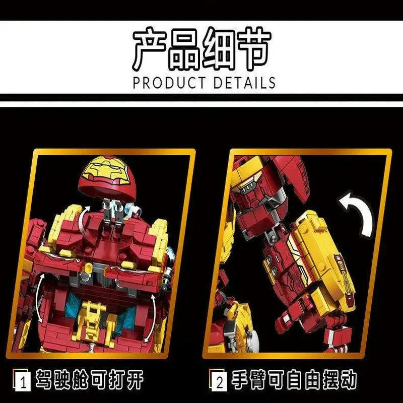 Super Heroes Marvel Iron Hero Warrior Robot Bricks Toy - Building Set | Power Brickz