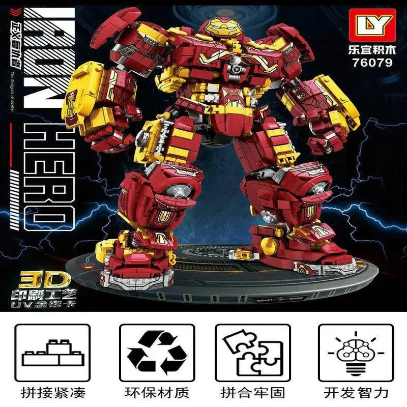 Super Heroes Marvel Iron Hero Warrior Robot Bricks Toy - Building Set | Power Brickz