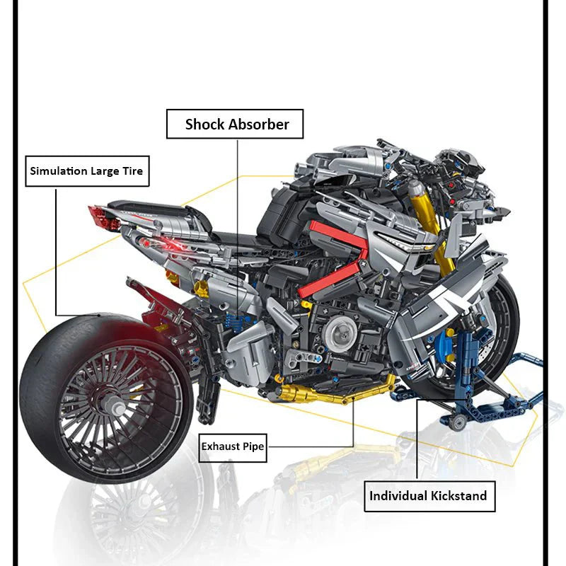 Hyper Naked Street Bike - Building Set | Power Brickz