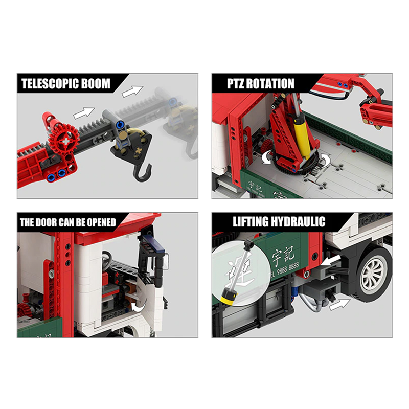 Truck With Crane Remote Control - Building Blocks Set | Power Brickz