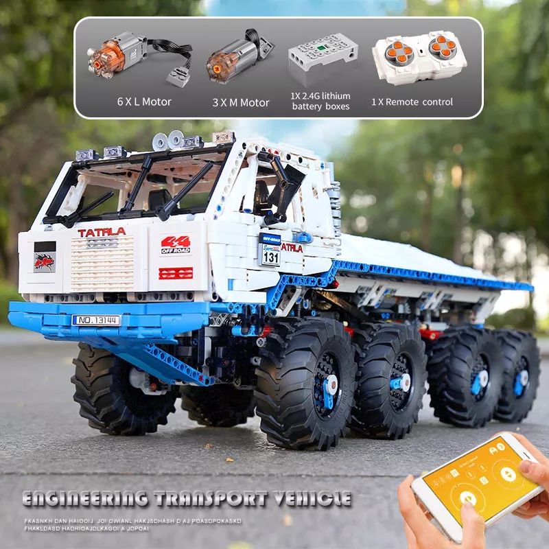 RC Heavy 8x8 Utility Truck - Building Blocks Set | Power Brickz