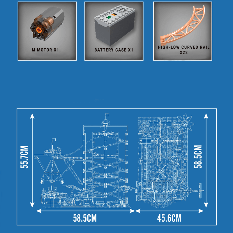 The Pirate Roller Coaster - Building Set | Power Brickz