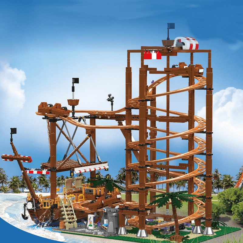 The Pirate Roller Coaster - Building Set | Power Brickz