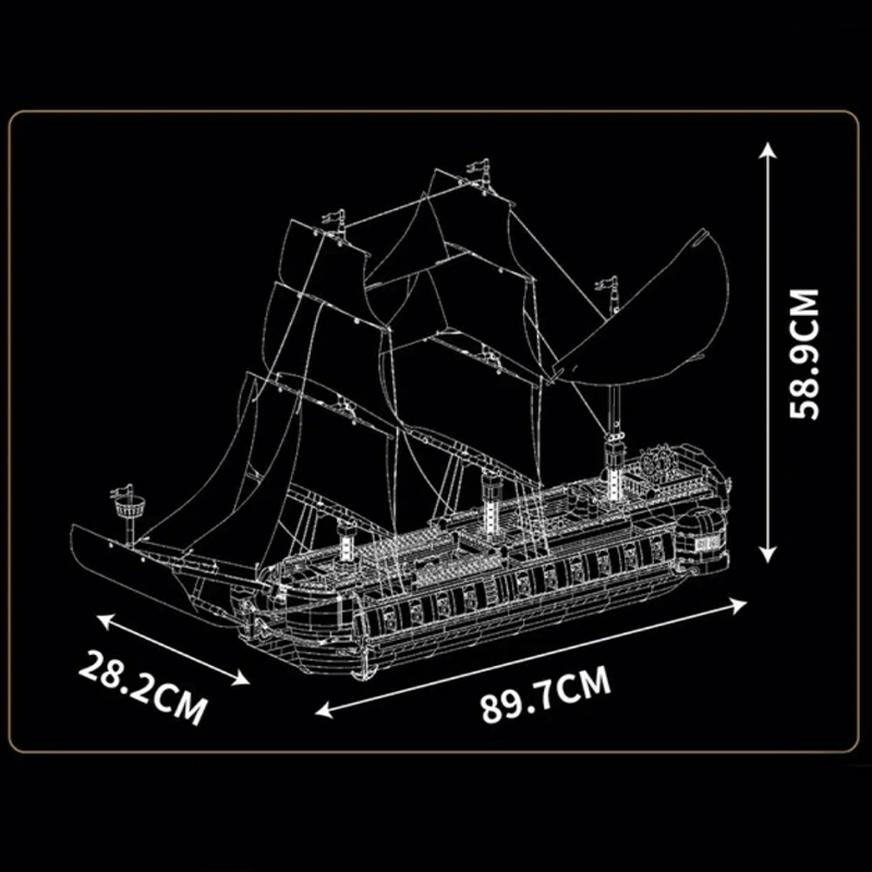 Classic Sailing Ship Explorer - Building Set | Power Brickz