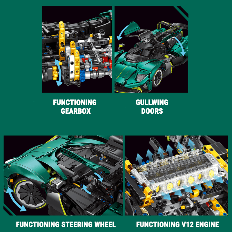 Valkyrie LM VHybrid Hypercar - Building Blocks Set | Power Brickz