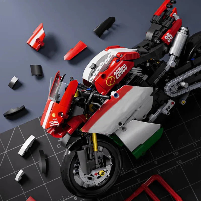 Track-Ready Sport Bike - Building Set | Power Brickz
