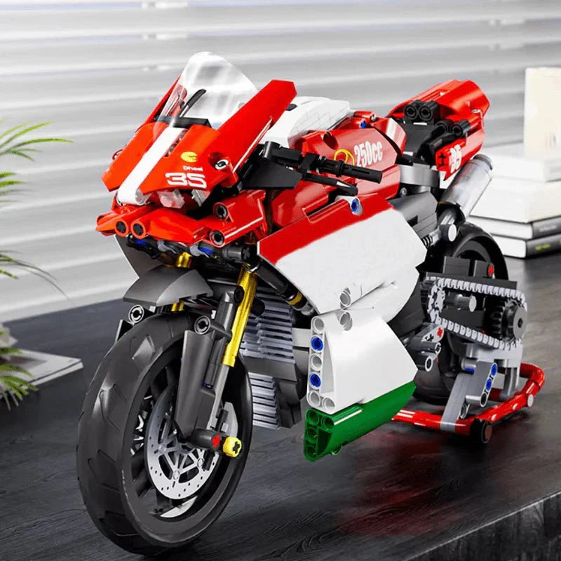 Track-Ready Sport Bike - Building Set | Power Brickz