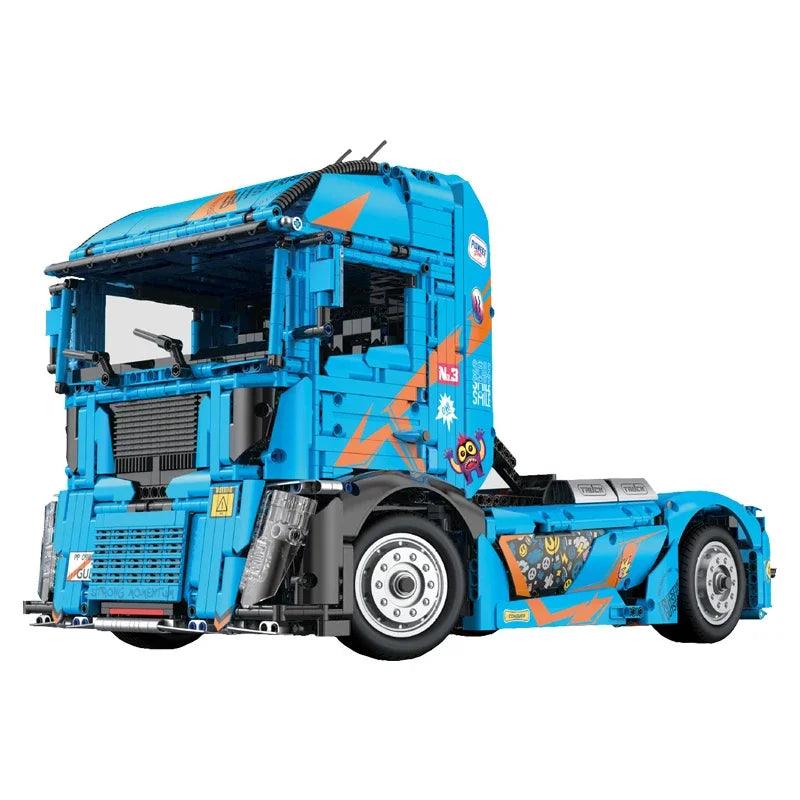 RC Long-Haul Trailer Truck - Building Blocks Set | Power Brickz