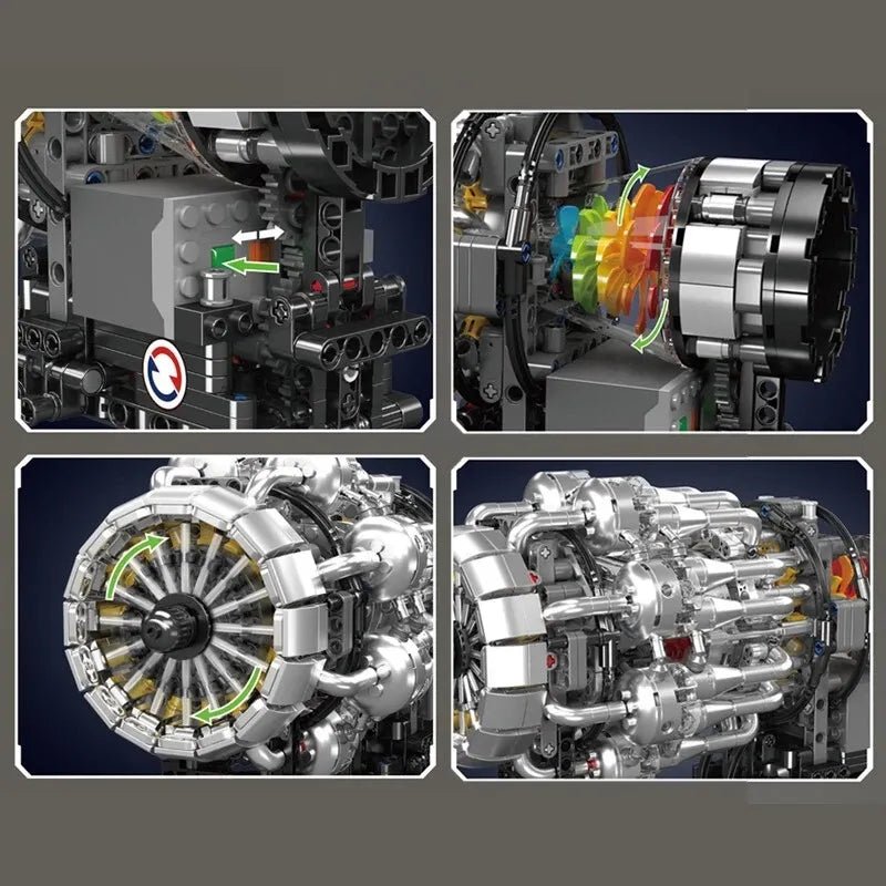 Turbojet Engine Model Kit | 1214pcs - Power Brickz