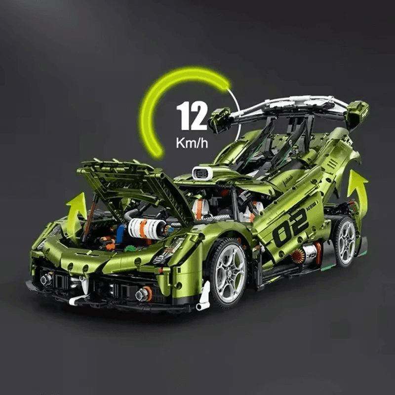Twin-Turbo Track Hypercar - Building Blocks Set | Power Brickz