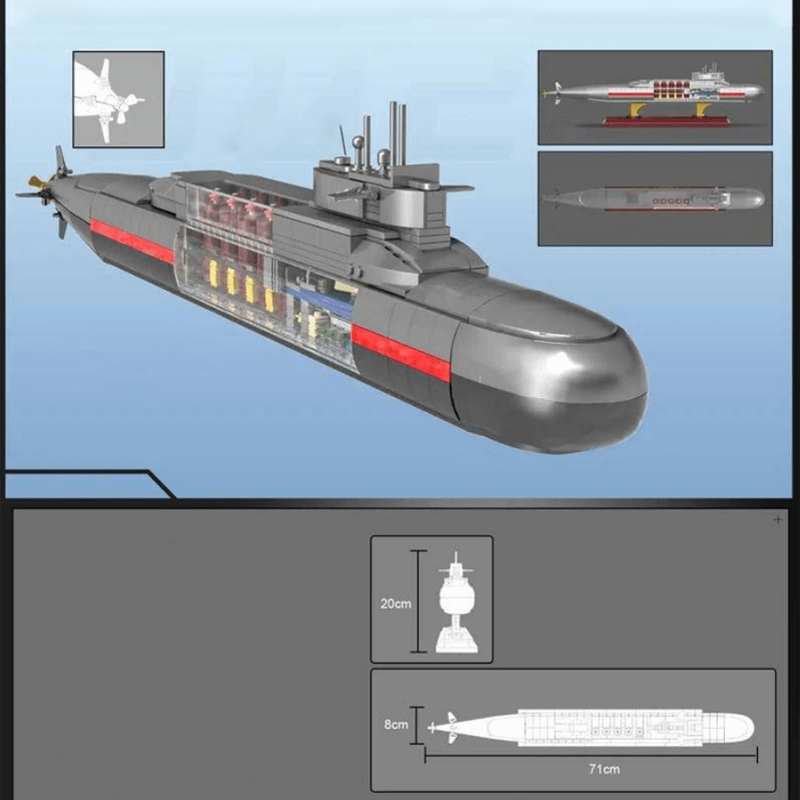 Type 092 Nuclear Submarine - Building Set | Power Brickz