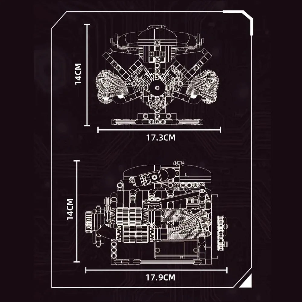 US Muscle V8 Engine | 689pcs - Power Brickz