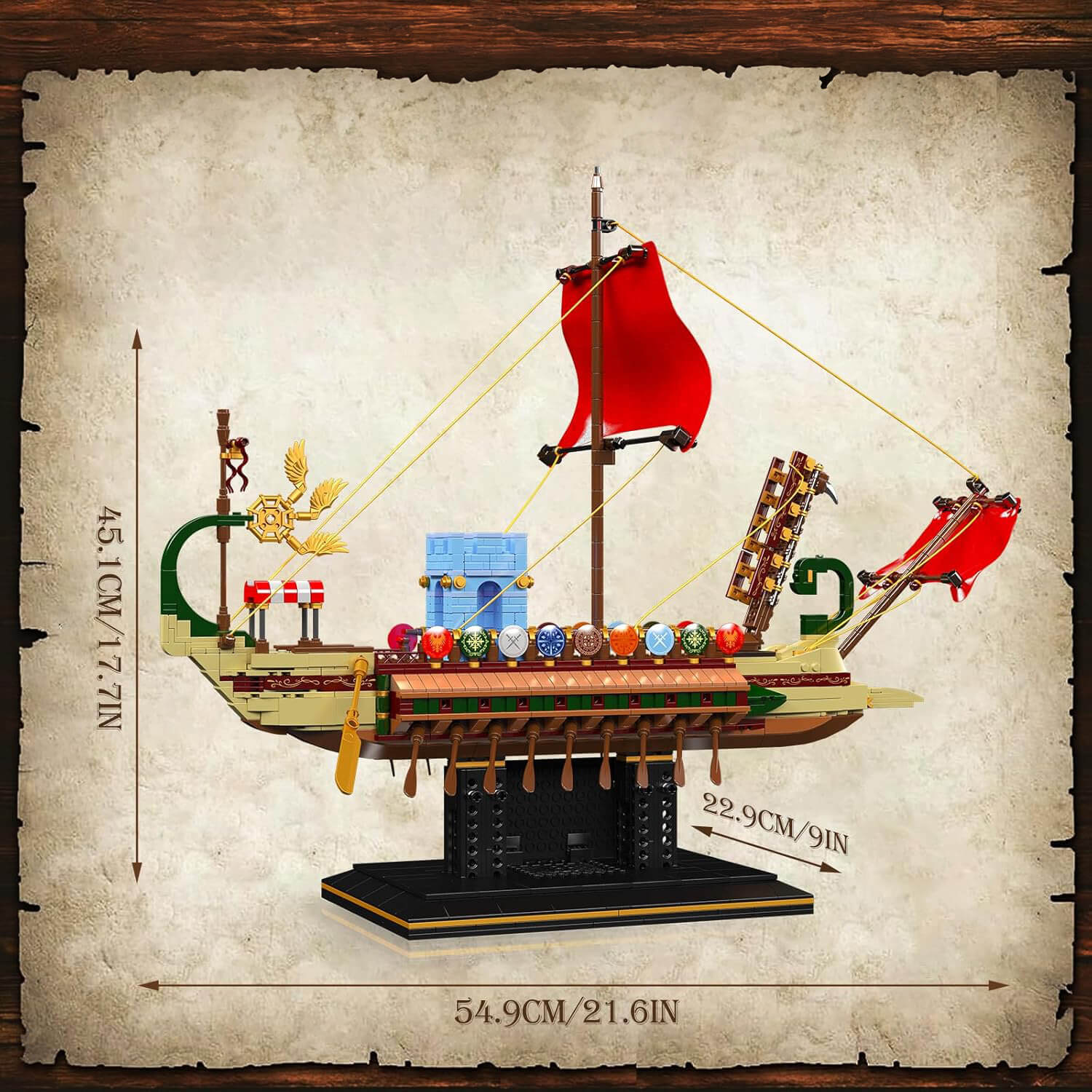 Viking Longship War Raider | 1465pcs - Power Brickz