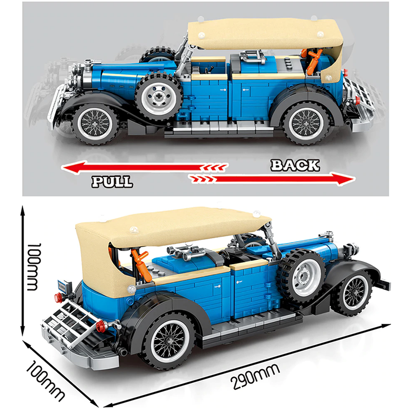VintageClassic Roadster - Building Blocks Set | Power Brickz