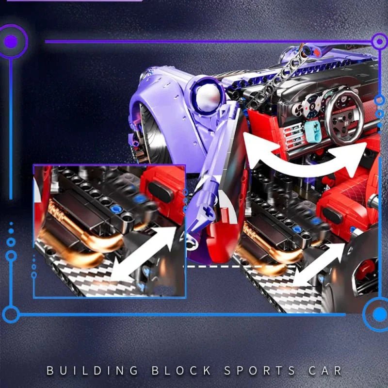 WidebodyRetro Street Coupe - Building Blocks Set | Power Brickz