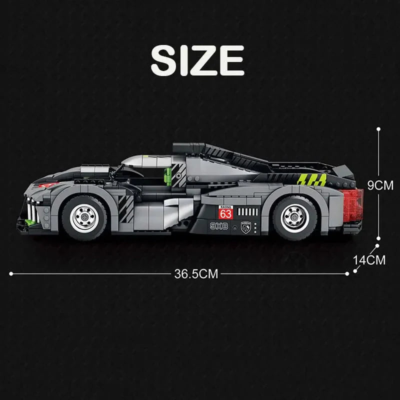 Wingless Hybrid 9x8 Le Mans Racer - Building Blocks Set | Power Brickz