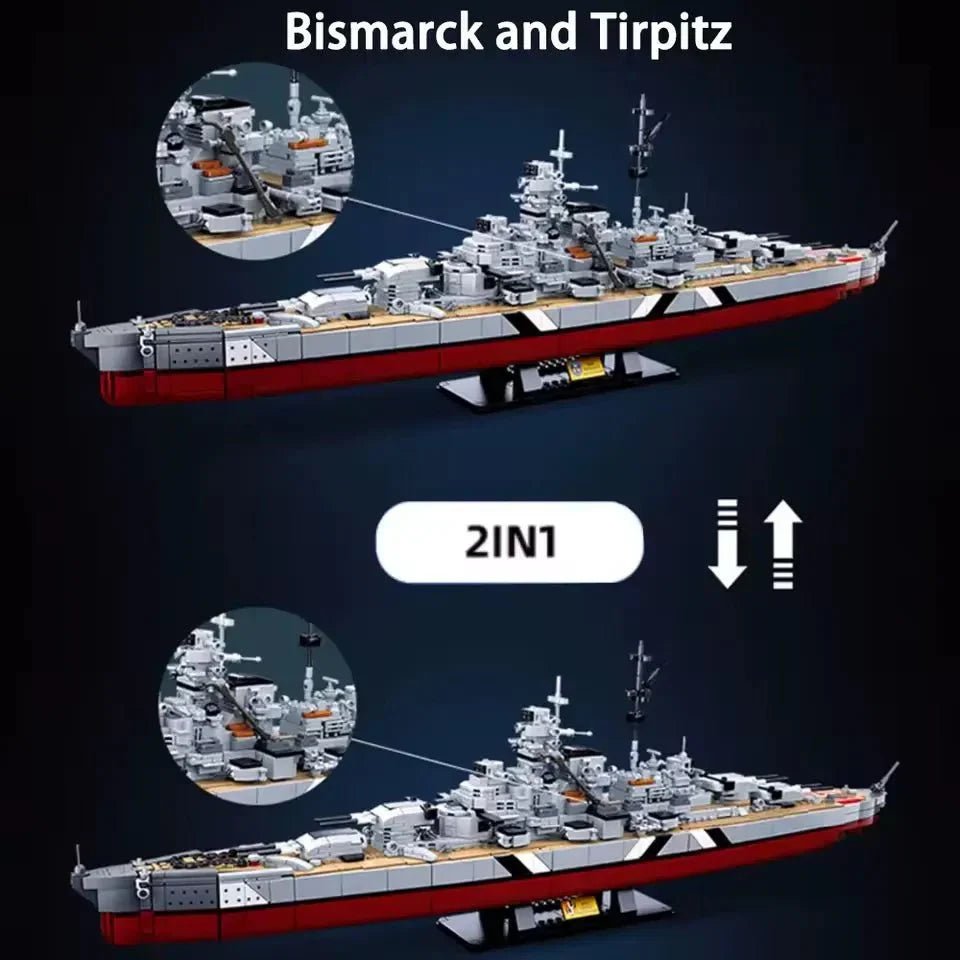 WW2 KMS Bismarck Battleship | 1849pcs - Power Brickz