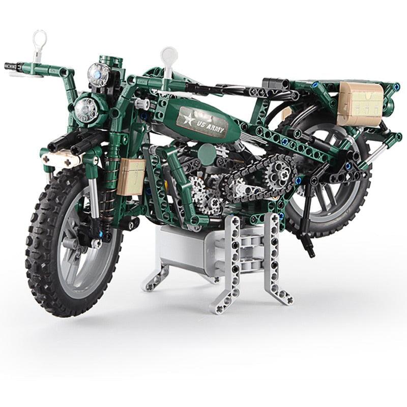 WWII Military Motorcycle - Building Set | Power Brickz