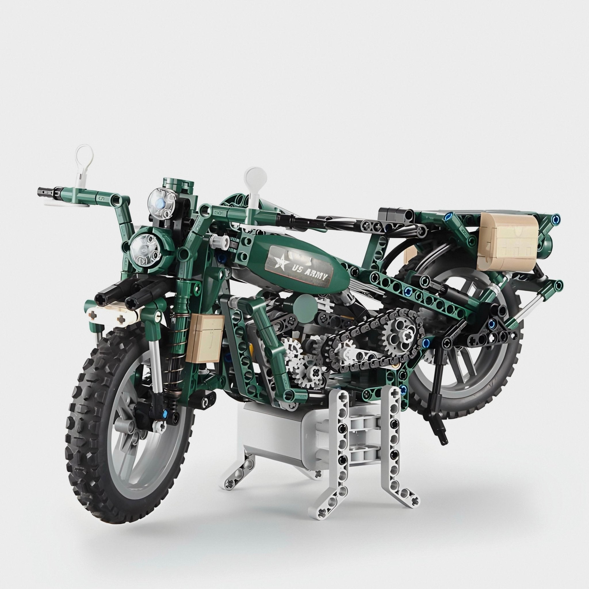 WWII Military Motorcycle - Building Set | Power Brickz