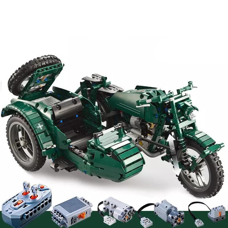 WWII Military Motorcycle - Building Set | Power Brickz