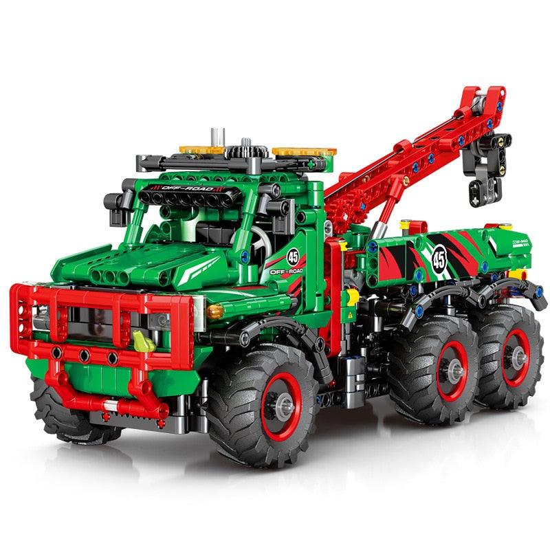 6x6 Crane Construction Truck - Building Set | Power Brickz