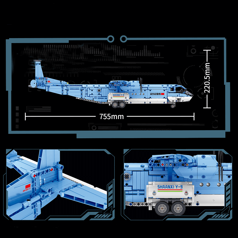 Y9 Transport Aircraft - Building Set | Power Brickz