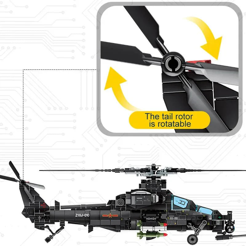 Z-10 Atack Helicopter - Building Set | Power Brickz